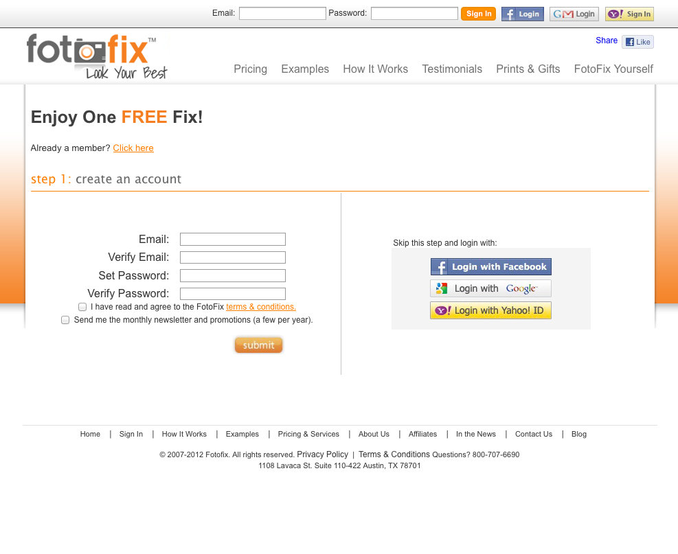 register page screenshot